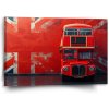 Sablio Obraz Červený poschodový autobus Vlajka - 60x40 cm Sablio Obraz Červený poschodový autobus Vlajka - 60x40 cm