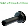 Adaptér na IBC nádrž, závit S60x6 s hrdlom S60x6 x priemer 32 mm L=100 mm ECONOM Adaptér na IBC nádrž, závit S60x6 s hrdlom S60x6 x priemer 32 mm L=100 mm ECONOM