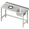 Stůl s dřezem z pravé strany a otvorem na odpadky 1800x700x850 mm | STALGAST, 980937180 inox Stůl s dřezem z pravé strany a otvorem na odpadky 1800x700x850 mm | STALGAST, 980937180 inox