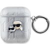 Karl Lagerfeld PU Embossed Karl and Choupette Heads Puzdro pre AirPods 1/2 Silver Karl Lagerfeld PU Embossed Karl and Choupette Heads Puzdro pre AirPods 1/2 Silver