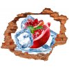 Nálepka 3D diera betón Granátové jablko ľadu 90x70 cm Nálepka 3D diera betón Granátové jablko ľadu 90x70 cm