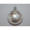Ornex Sklenená vianočná ozdoba strieborná s vločkami pr. 7 cm