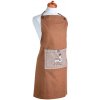 GiftyCity Kuchynská zástera pánska béžová a hnedá výšivka Orloj GiftyCity Kuchynská zástera pánska béžová a hnedá výšivka Orloj