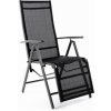 Garthen Záhradné hliníkové skladacie kreslo s podnožkou RELAX - antracit Garthen Záhradné hliníkové skladacie kreslo s podnožkou RELAX - antracit