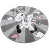 Najkoberce KRUH PETIT UNICORN JEDNOROŽEC sivý 120 cm kruh Najkoberce KRUH PETIT UNICORN JEDNOROŽEC sivý 120 cm kruh