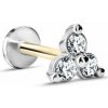 Danfil Labreta Piercingové náušnice DF 6019 z bieleho zlata, s diamantmi