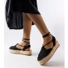 viazané espadrilky Partenia Čierne