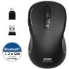 PORT CONNECT ESSENTIAL, bezdrátová dobíjecí myš, Bluetooth i Wireless, černá PORT CONNECT ESSENTIAL, bezdrátová dobíjecí myš, Bluetooth i Wireless, černá