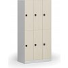Šatníková skrinka S1 s úložnými boxmi, 6 boxov, 1850 x 900 x 500 mm, kódový zámok, laminované dvere, breza Šatníková skrinka S1 s úložnými boxmi, 6 boxov, 1850 x 900 x 500 mm, kódový zámok, laminované dvere, breza