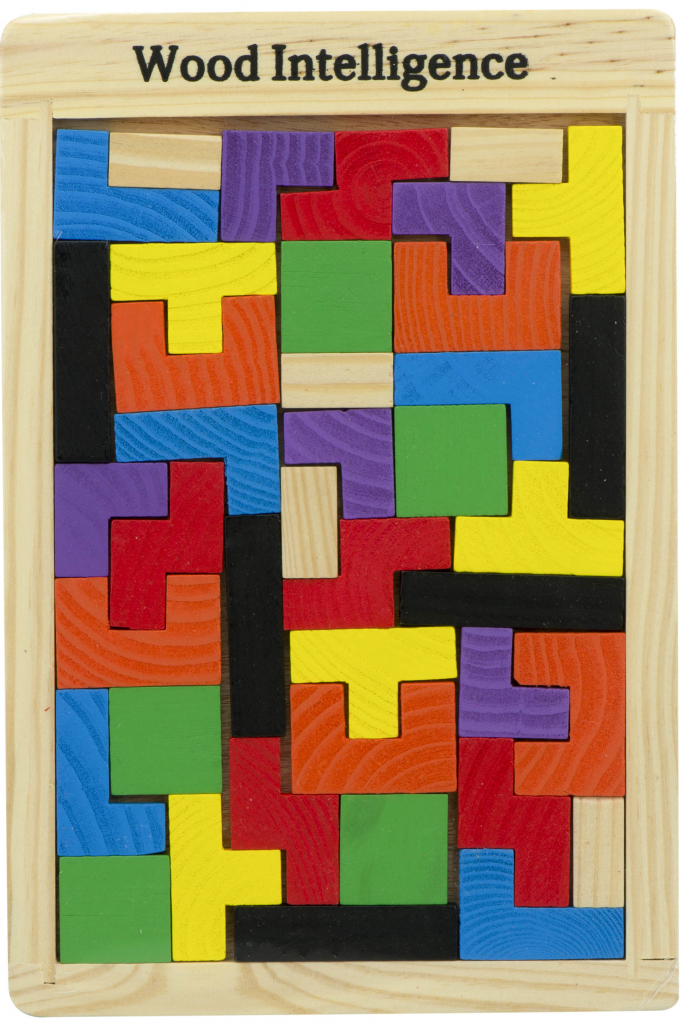 IKO Drevené puzzle tetris bloky 40ks