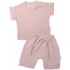 Baby Nellys 2-dielna mušelínová súpravička tričko kraťasky Boy béžová