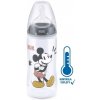 NUK Dojčenská fľaša na učenie Disney Mickey s kontrolou teploty sivá Polypropylen 300 ml