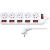 Solight prodlužovací přívod, 5 zásuvek, bílý, 6x vypínač, 2m PP143 Solight prodlužovací přívod, 5 zásuvek, bílý, 6x vypínač, 2m PP143