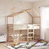 Poschodová posteľ s rebríkom a strechou, 80x200 cm, borovica Poschodová posteľ s rebríkom a strechou, 80x200 cm, borovica