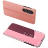 Elnox Knižkové puzdro Clear View na Samsung Galaxy S25 Plus Pink ELN367885