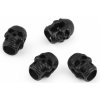 Kovová koncovka na šnúru Ø5 mm / ozdoba lebka - 4 ks 2 čierna mat Kovová koncovka na šnúru Ø5 mm / ozdoba lebka - 4 ks 2 čierna mat