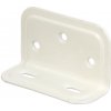 Spojovací uholník širokouhlý razený 70x40x25 mm biely plastový poťah Spojovací uholník širokouhlý razený 70x40x25 mm biely plastový poťah
