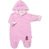 Baby Nellys Dvojvrstvový velúrový overal s kapucňou Bunny, ružový, veľ. 74 Baby Nellys Dvojvrstvový velúrový overal s kapucňou Bunny, ružový, veľ. 74