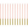 PartyDeco hladké narodeninové sviečky ružovo-zlaté 14cm 12ks