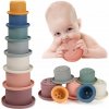 SENZORICKÁ VEŽA SILIKÓNOVÁ PYRAMÍDA KOCKY NA SKLADANIE PRE BÁBÄTKÁ 7KS SENZORICKÁ VEŽA SILIKÓNOVÁ PYRAMÍDA KOCKY NA SKLADANIE PRE BÁBÄTKÁ 7KS