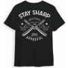 Marmara Barber T-Shirt Stay Sharp Black - čierne barber tričko s vzorom BRITVA a LASTOVIČKA L - LARGE Marmara Barber T-Shirt Stay Sharp Black - čierne barber tričko s vzorom BRITVA a LASTOVIČKA L - LARGE