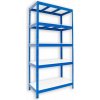 Kovový regál do technickej miestnosti Biedrax 35 x 75 x 180 cm, modrý - 5 políc biele lamino 12mm, 275 kg Kovový regál do technickej miestnosti Biedrax 35 x 75 x 180 cm, modrý - 5 políc biele lamino 12mm, 275 kg