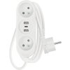 Predlžovací kábel Emos s 2 zásuvkami, 2×USB-A, 1×USB-C, 2 m biely Predlžovací kábel Emos s 2 zásuvkami, 2×USB-A, 1×USB-C, 2 m biely