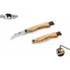 Hubársky nôž Old Bear s kefkou – olivové drevo, 6,8 cm Hubársky nôž Old Bear s kefkou – olivové drevo, 6,8 cm