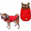 Bunda vesta oblečenie pre psa vodoodolné zimné červené M Bunda vesta oblečenie pre psa vodoodolné zimné červené M