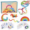 Montessori Joko drevené edukačné puzzle dúha + kartičky s úlohami