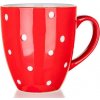 Banquet Hrnček keramický baňák červený s bodkami 400 ml Banquet Hrnček keramický baňák červený s bodkami 400 ml