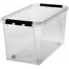 Smartstore Úložný box Classic plast 70 l čierne úchytky 3477070 priehľadný