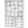 MagicHome Sada vianočných gúľ bielo strieborné mix 31ks/bal