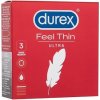 Durex Feel Thin Ultra extra tenké kondomy se silikonovým lubrikačním gelem 3 ks