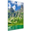 Vertikálny foto obraz sklenený Jazero v horách 50x100 cm Vertikálny foto obraz sklenený Jazero v horách 50x100 cm
