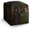 Sablio Taburet Cube Svadba manželov - Jan van Eyck: 40x40x40 cm