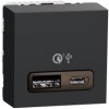 Unica - Dvojitý nabíjací USB konektor A+C 18W, 2.4A, 2M, Antracit Unica - Dvojitý nabíjací USB konektor A+C 18W, 2.4A, 2M, Antracit