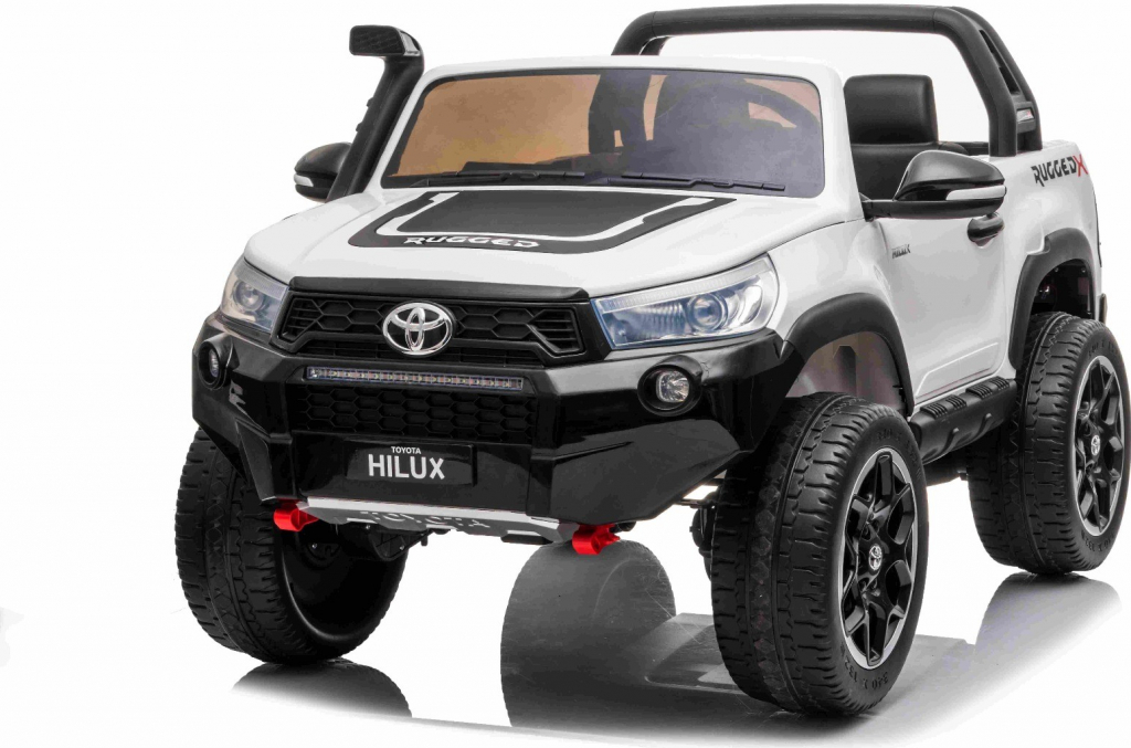 Beneo elektrické autíčko Toyota Hilux 4X4 2 x 12V/10 Ah batéria Eva kolesá Kvalitné odpruženie LED svetlá čalúnené sedadlo 24 GHz DO kľúč 4X4 Pohon Dvojmiestne USB SD karta Bluetoo