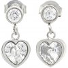 BRUNO Visiace náušnice srdiečko s kamienkami S4430 BRUNO Visiace náušnice srdiečko s kamienkami S4430