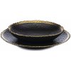 HowHomely Keramická súprava tanierov Kati Black Gold 2 ks
