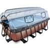 Bazén EXIT Drevo 400x200x122cm s prekrytím a pieskovou filtráciou Bazén EXIT Drevo 400x200x122cm s prekrytím a pieskovou filtráciou