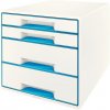 Leitz Wow box 4 zásuvky modrý