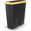 Prosperplast COMPACTA Q DUO čierny so žltým vekom 50 l