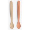 Citron Blush Pink Beige Silikonové lžičky dlouhé 2 ks