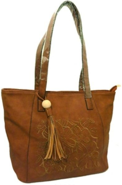 Bernardo Bossi Perfektná dámska taška s výrazným vzorom 41x30x14 cm hnedá