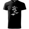 Ski kostra - Klasické pánske tričko vyššej gramáže - 3XL ( Čierna ) Ski kostra - Klasické pánske tričko vyššej gramáže - 3XL ( Čierna )