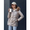 Dámska zimná bunda s kapucňou a kožúškom WINTERCHIC Dstreet TY4435 Farba: Hnedá, Veľkosť: M Dámska zimná bunda s kapucňou a kožúškom WINTERCHIC Dstreet TY4435 Farba: Hnedá, Veľkosť: M