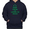 Fajntričko Mikina KEEP CALM AND LISTEN TO MUSIC, Farba látky tmavo modrá, Strih/ Variant Pánsky/UNISEX, Veľkosť M Fajntričko Mikina KEEP CALM AND LISTEN TO MUSIC, Farba látky tmavo modrá, Strih/ Variant Pánsky/UNISEX, Veľkosť M