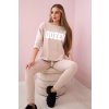 Fashionweek Dámska športová tepláková súprava QUEEN K6697 Farba: Béžový, Veľkosť: Universal Fashionweek Dámska športová tepláková súprava QUEEN K6697 Farba: Béžový, Veľkosť: Universal