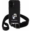 Zadný kryt Karl Lagerfeld Saffiano Crossbody Metal Karl and Choupette pre Apple iPhone 16, čierna Zadný kryt Karl Lagerfeld Saffiano Crossbody Metal Karl and Choupette pre Apple iPhone 16, čierna